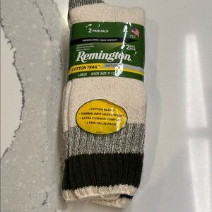 Remington Cotton Trail Socks - Black and Cream 2pk